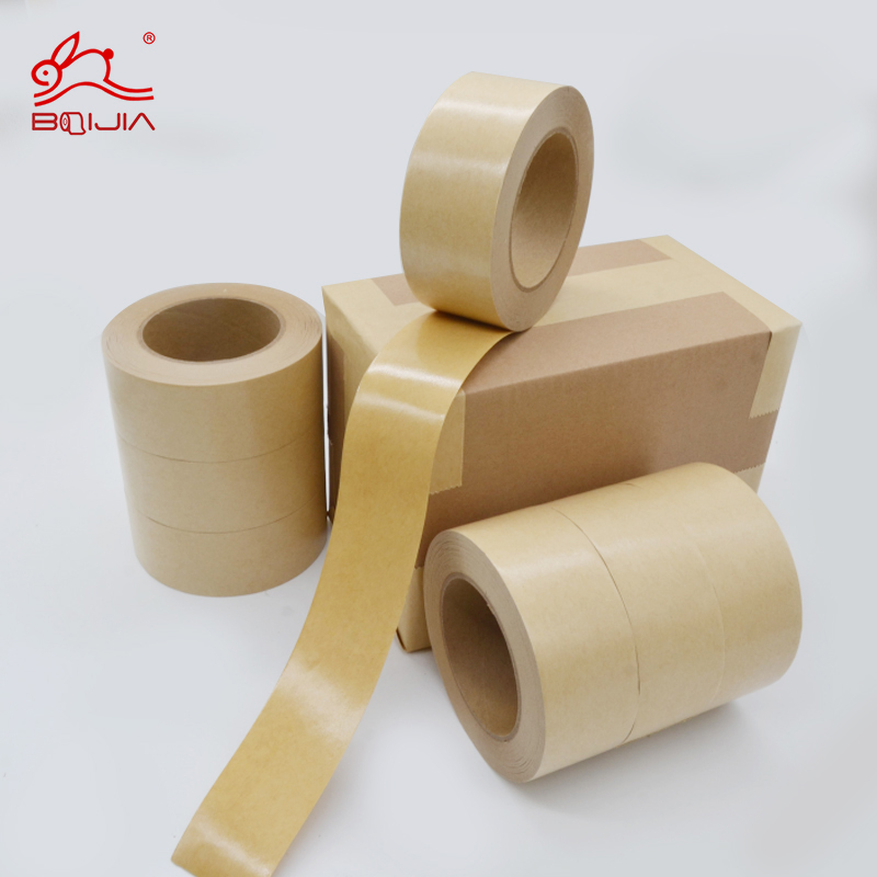Wholesale Eco Friendly Printed PE Self Adhesive Pressure Sensitive Kraft Craft Gummed Paper Sealing Tape